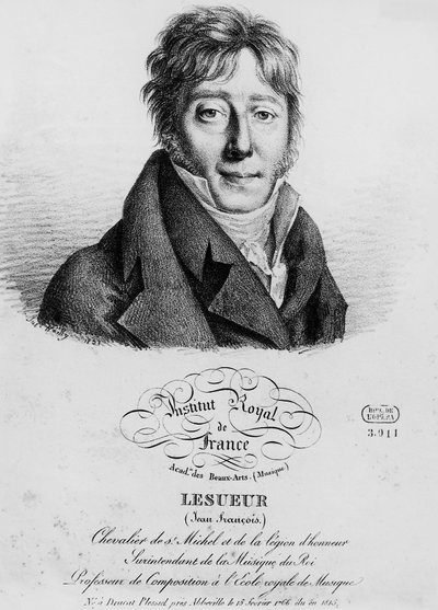 Portrait of Jean-Francois Lesueur, French Composer by Louis Leopold Boilly