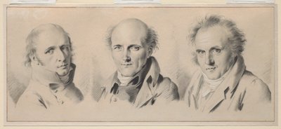 Portraits of Charles Percier, Pierre-François-Léonard Fontaine, and Claude-Louis Bernier by Louis Leopold Boilly