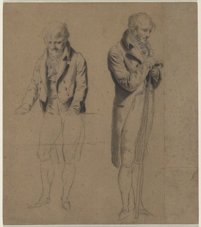 Two Standing Figures Study for A Game of Billiards, c. 1807 by Louis Leopold Boilly