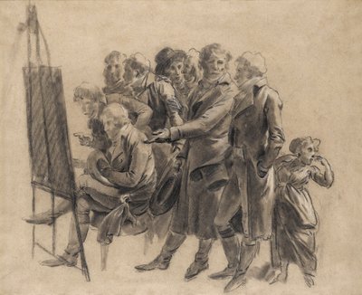 The Meeting of Artists (sketch) by Louis Leopold Boilly