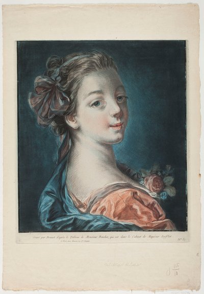 Portrait of a Young Woman with a Rose on Her Dress by Louis Marin Bonnet