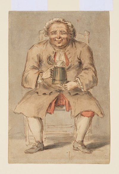 Seated man with a tankard by Louis Philippe Boitard