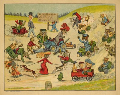 Cats in Various Automobiles by Louis Wain