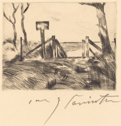 Bridge with Sign, 1916 by Lovis Corinth