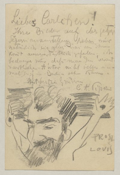 Lovis Corinth to Carl Strathmann: Postcard, Postmarked January 16, 1903 by Lovis Corinth