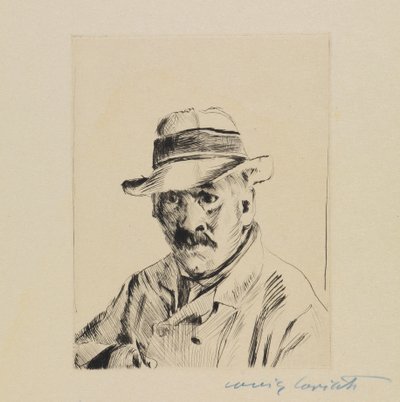 Self-Portrait in a Straw Hat by Lovis Corinth