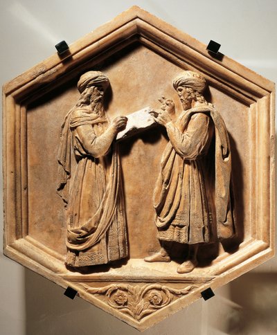 Pythagoras and Euclid by Luca Della Robbia
