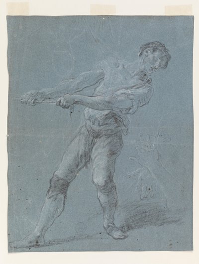 Young Man Pulling a Rope by Luca Giordano