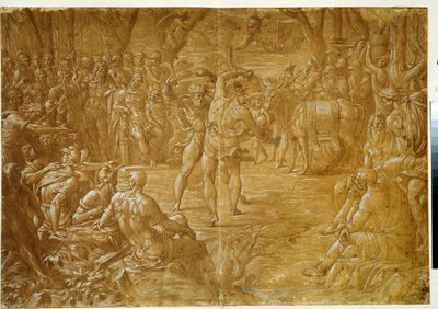 The Boxing Fight, Opponent of Sicily to Dares de Troy, c.1544 by Luca Penni