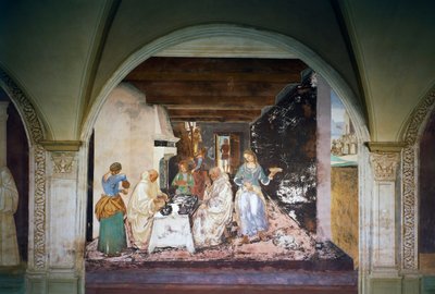 Benedict Telling Two Monks When and Where They Have Eaten Outside the Monastery by Luca Signorelli
