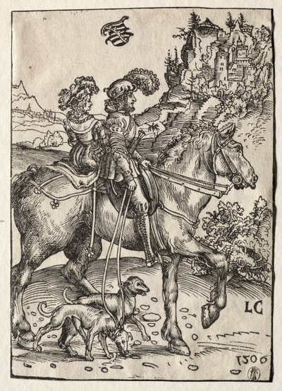 A Gentleman and a Lady Riding to the Chase by Lucas Cranach