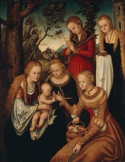 Virgin and Child with female saints by Lucas Cranach the Elder