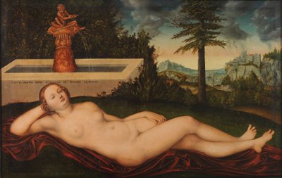 A nymph at a Fountain by Lucas Cranach the Elder
