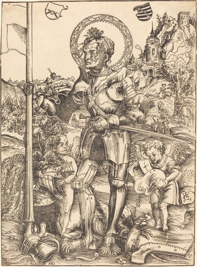Saint George Standing, with Two Angels by Lucas Cranach the Elder
