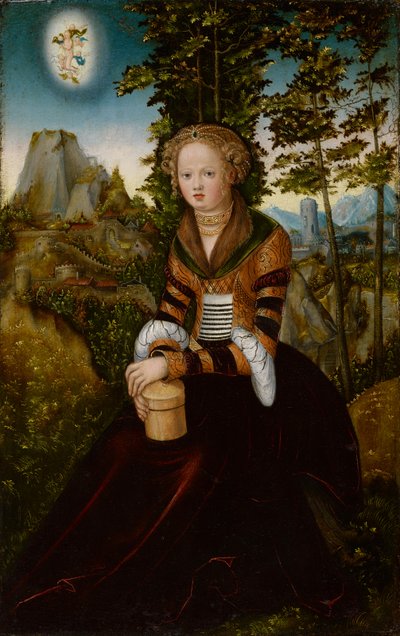 The Magdalen seated before a tree by Lucas Cranach the Elder