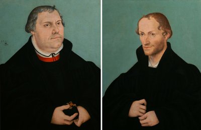 Portrait of Martin Luther and Portrait of Philippe Melanchthon by Lucas Cranach the Younger