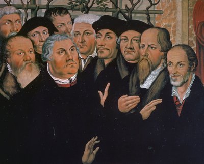 Martin Luther with Representatives of Protestant Reformation (detail) by Lucas the Elder Cranach