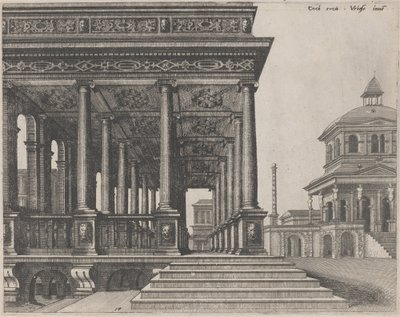 A Hall with Ionic Columns by Lucas van Doetechum and Johannes