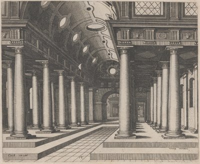 A Hall with a Barrel Vault by Lucas van Doetechum and Johannes