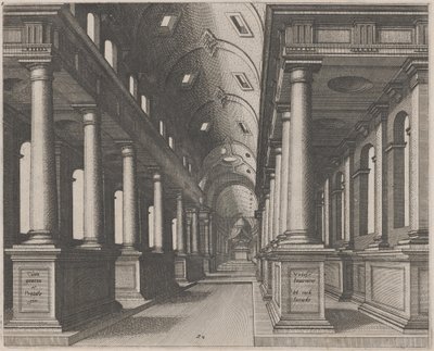 Interior View of a Church with a Barrel Vault by Lucas van Doetechum and Johannes