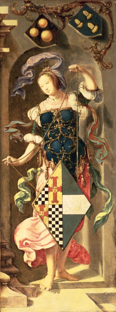 The Healing of the Blind Man of Jericho, Right Side Panel of Triptych Showing Young Girl with the Patron
