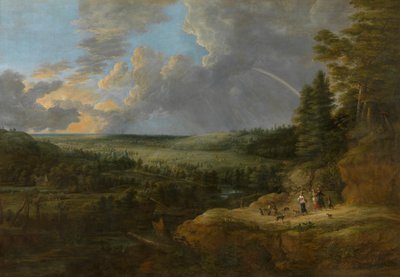 Landscape with Rainbow by Lucas van Uden