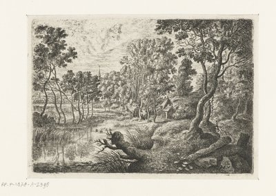 Landscape with a Stream, Six Landscapes (series title) by Lucas van Uden
