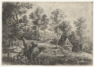 Landscape with a House and a Well by Lucas van Uden