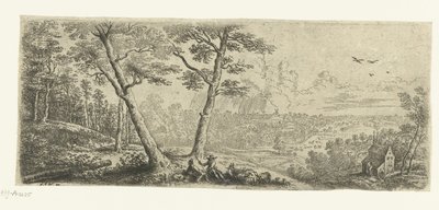 Landscape with Two Conversing Men by Lucas van Uden