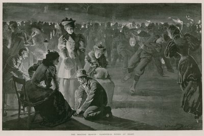 The Skating Season: Hampstead Ponds at Night by Lucien Davis