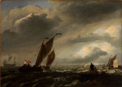 Slightly Agitated Sea with Ships by Ludolf Backhuysen