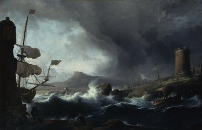 Stormy Sea on a Mountainous Coast by Ludolf Backhuysen