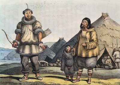 Chukchi Family in Front of a Hut, Bering Strait, Russia by Ludwig (1795-1828) Choris