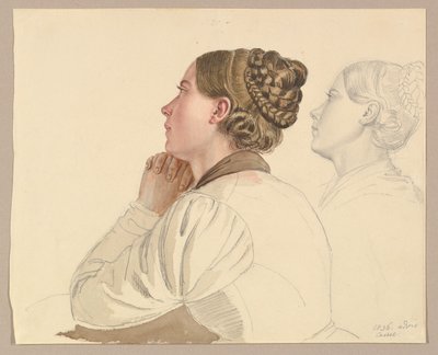 Studies of a Woman Praying by Ludwig Emil Grimm