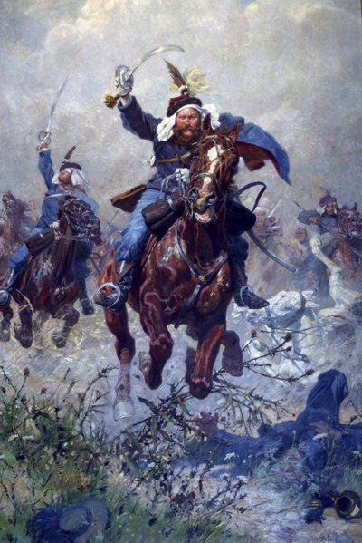 Colonel Maximilian Ritter von Rodakowski and the 13th Uhlans in the Battle of Custoza in 1866, 1908 by Ludwig Koch