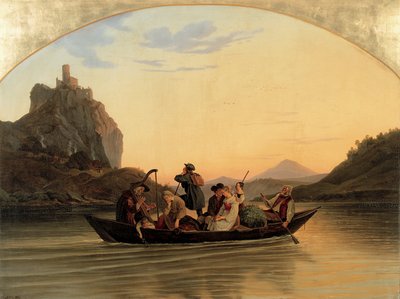 Crossing at Schreckenstein by Ludwig Richter