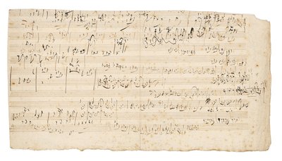 Autograph Music Manuscript, a Sketchleaf for the Slow Movement of the String Quartet in C, Op.59, No.3, the Third "Razumovsky" Quartet, Vienna by Ludwig van Beethoven