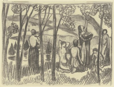 Kneeling Women and Fruit Picker by Ludwig von Hofmann