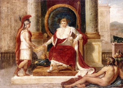 Napoleon delivers the Code of Laws to the Goddess Rome by Luigi Agricola