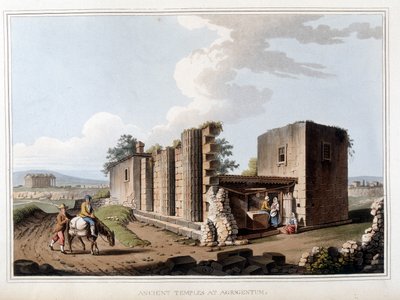 Ancient temple in Agrigento in Italy. Views in the Ottoman Dominions, in Europe, in Asia, and some of the Mediterranean islands from the original drawings taken by Luigi Mayer, London by Luigi Mayer
