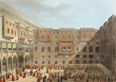 Mameluke Practice in Front of the Palace of Mourad Bey in Cairo by Luigi Mayer