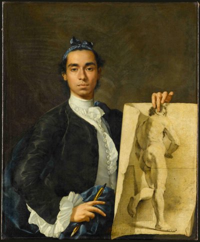 Self-portrait Holding an Academic Study by Luis Egidio Melendez