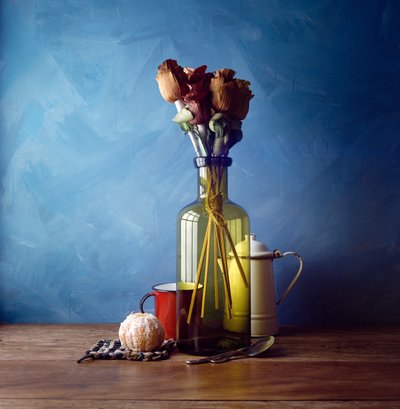 Dried Flowers and Orange by Luiz Laercio