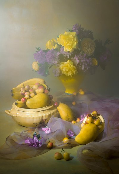Elegant Fruit and Flowers by Lydia Jacobs