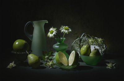 Elegant Green Still Life by Lydia Jacobs