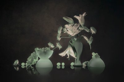 Glowing Lilies and Grapes by Lydia Jacobs