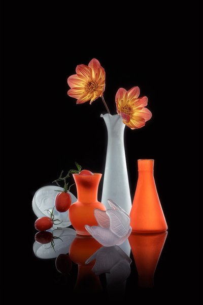 Glowing Vases Still Life by Lydia Jacobs