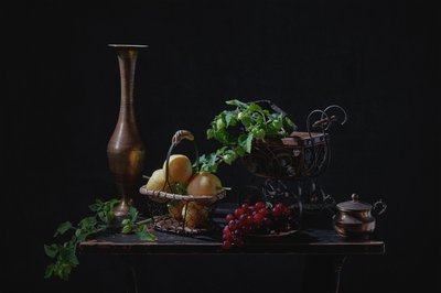 Moody Fruit Still Life by Lydia Jacobs