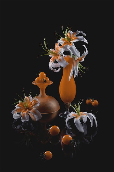 Orange Lilies Still Life by Lydia Jacobs