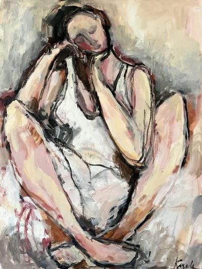 Pensive Seated Woman by Magdalena  Krzak